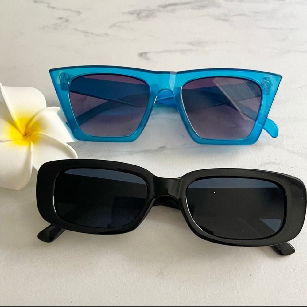 🚨Set of 2 Rectangular Women Sunglasses in Blue and Black